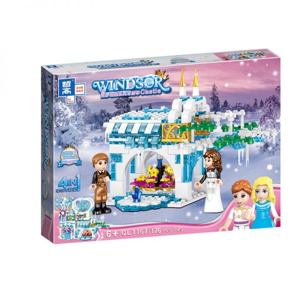 ZHEGAO QL1167 Windsor Castle Series Ice and Snow Season: Luxury Ice and Snow Link Castle 4 combinations 6
