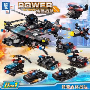 ZHEGAO QL0256 Special Police Force: Special Police Unit Armed Helicopter 8in1 0